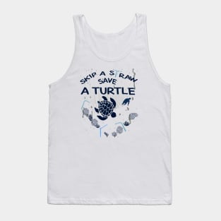 Skip a Straw Save a Turtle Anti Plastic T-Shirt Tank Top